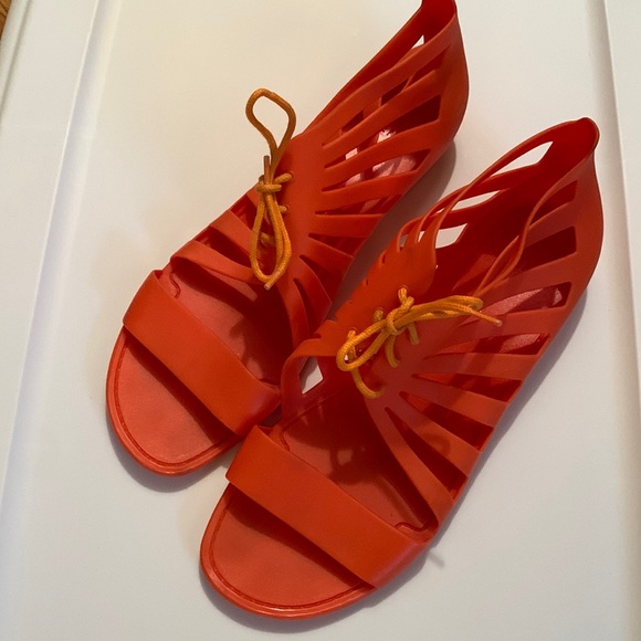 Givenchy Shoes - Givenchy Orange Jelly Gladiator Sandals Size 40 Great Condition